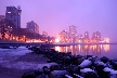 English Bay At Night, Canada Stock Photos