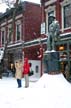 Gassy Jack Statue Winter, Canada Stock Photographs