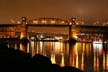 Burrard Bridge At Winter Night, Canada Stock Photos