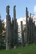 Burnaby Mountain Park Carved Poles, Canada Stock Photos