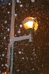 Lamp Post At A Snowy Night, Canada Stock Photos